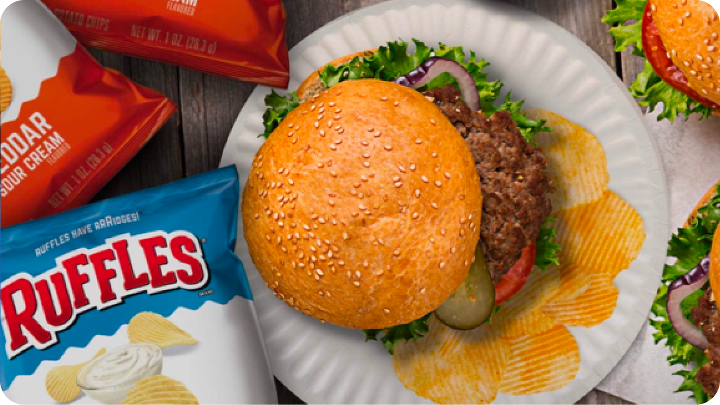 Burger with side of ruffles