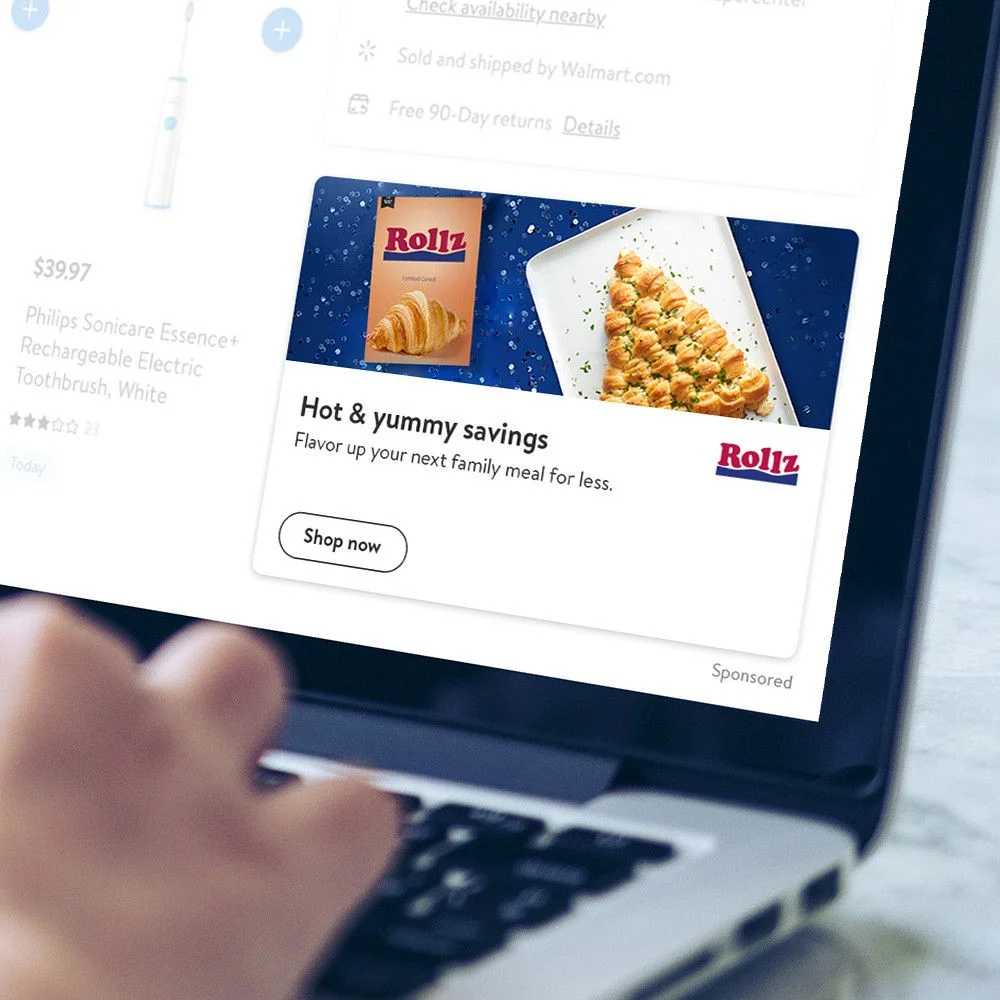 laptop with ad on it