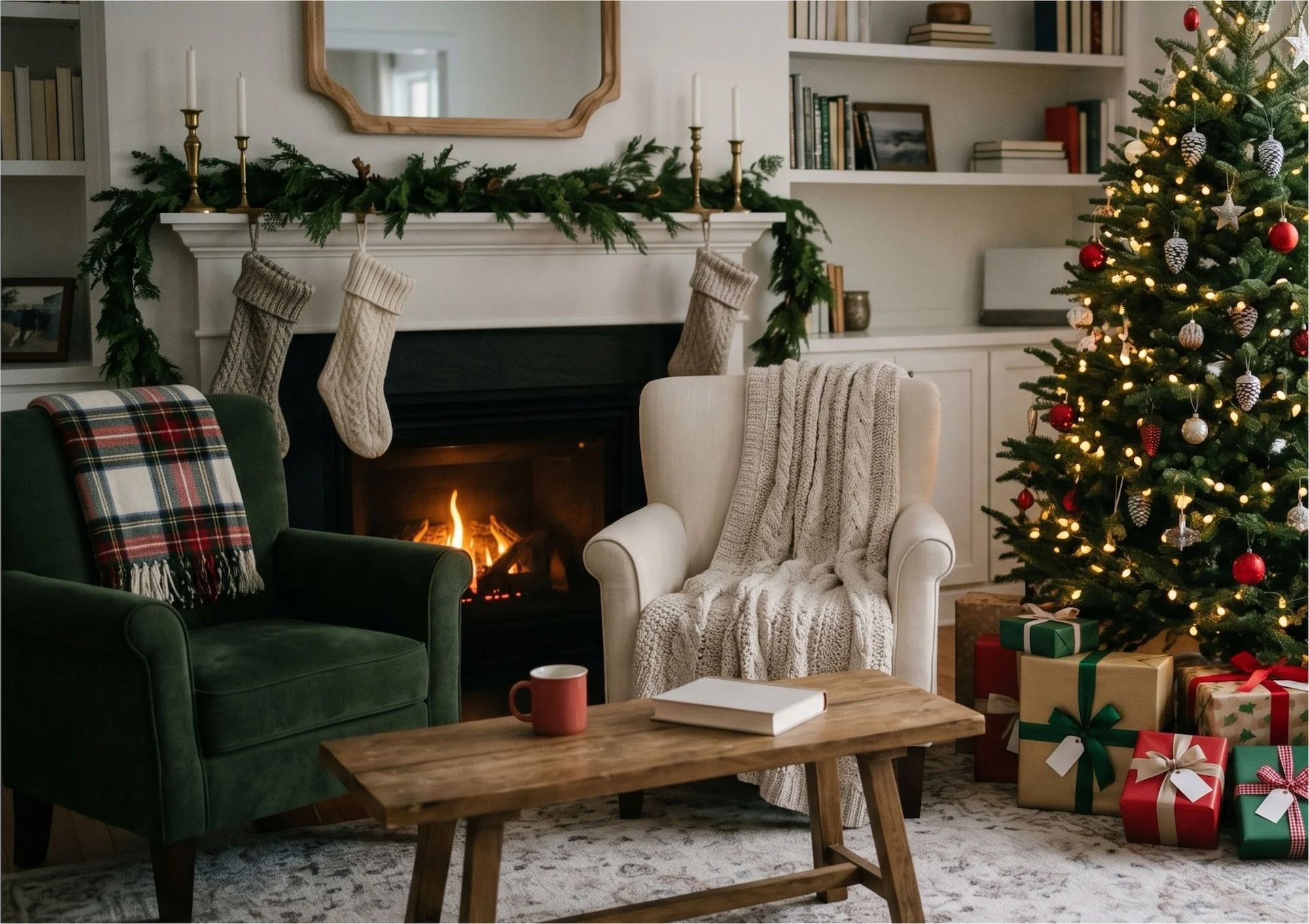 Living room with fire place