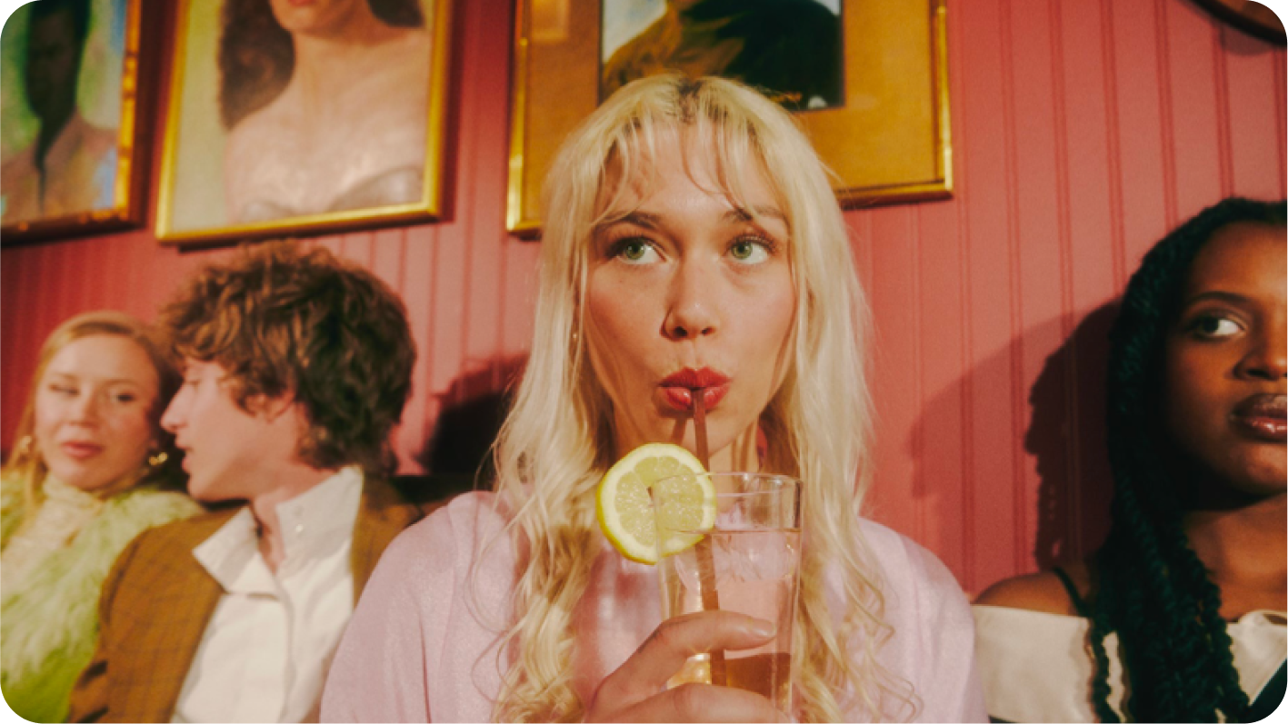 woman sitting drink