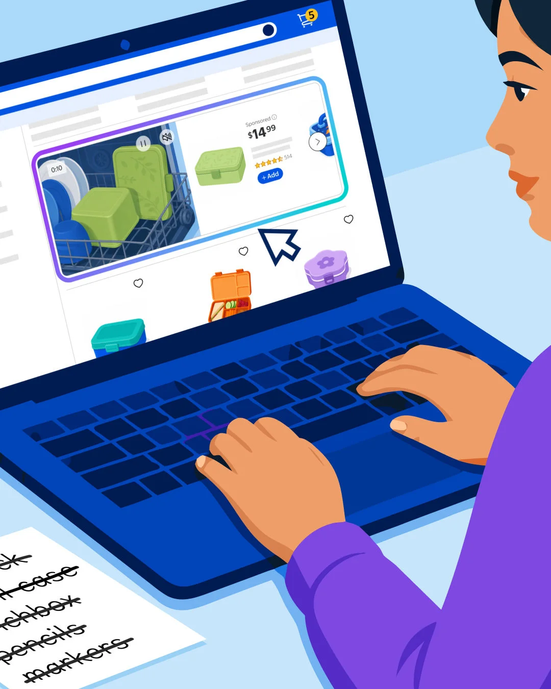 woman typing at laptop