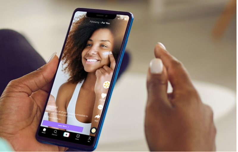 cell phone with tik tok up
