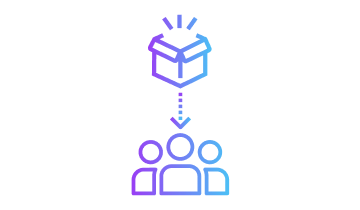 open box with arrow into people