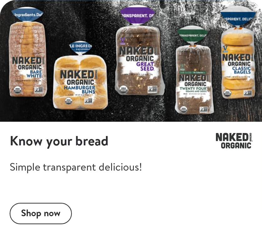 Franz Bakery Display ad for Naked Organic